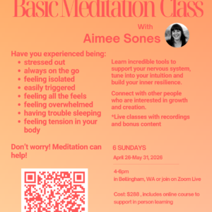Basic Meditation-In Person or on Zoom, Bellingham, WA-April 26, 2026